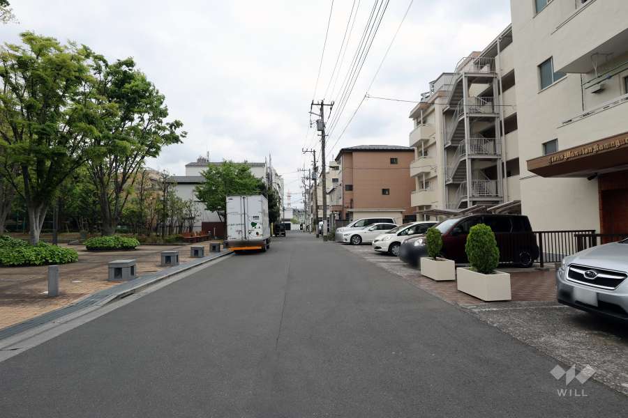 敷地の北側前面道路（東側から）