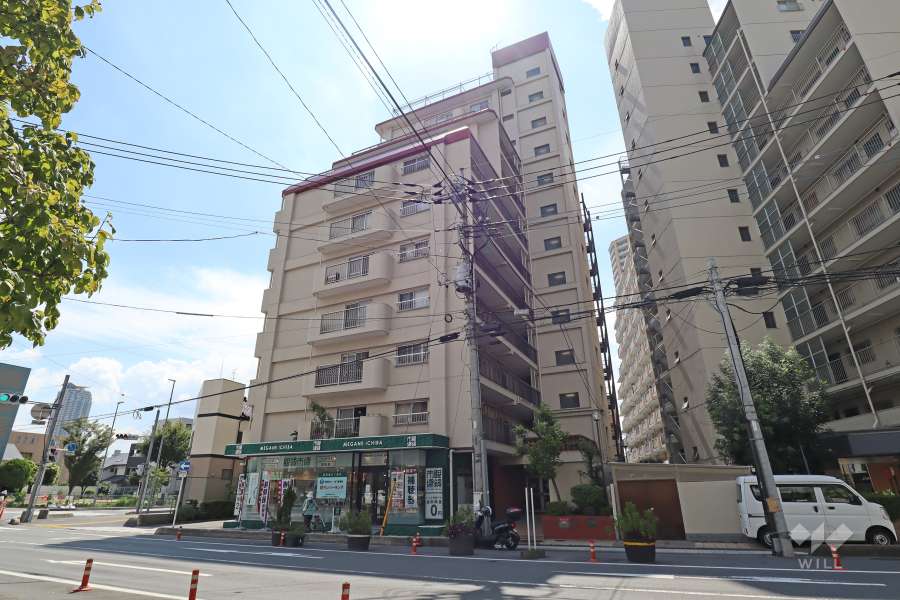 群峰川口本町マンションの外観（北西側から）