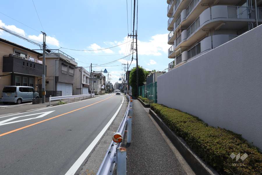敷地の東側前面道路（北側から）