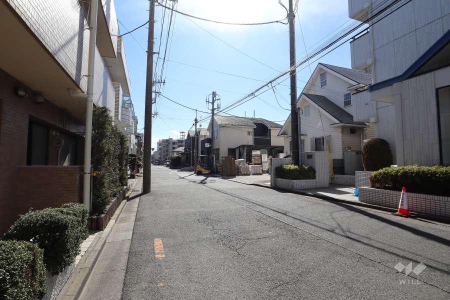 敷地の西側前面道路（南側から）