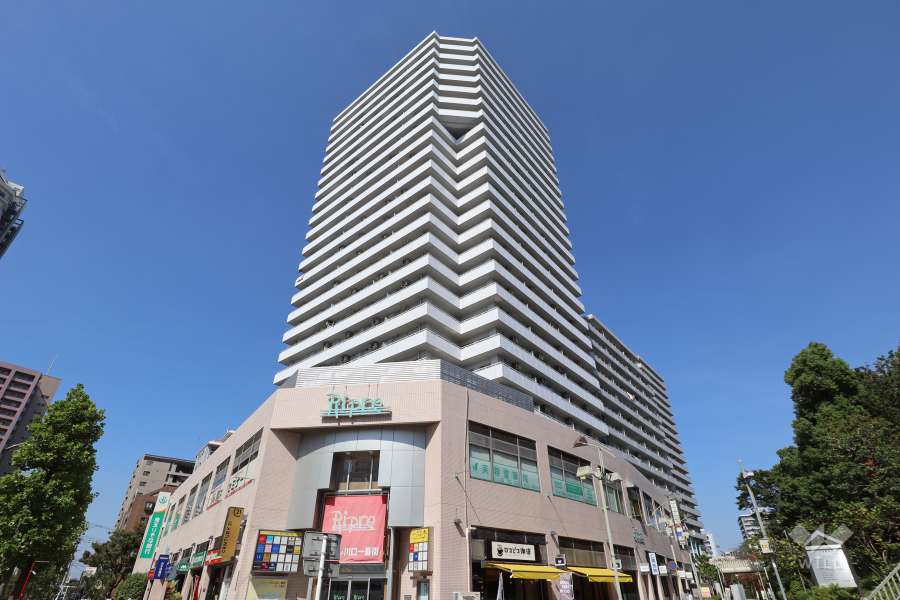 リプレ川口一番街1号棟の外観（南東側から）