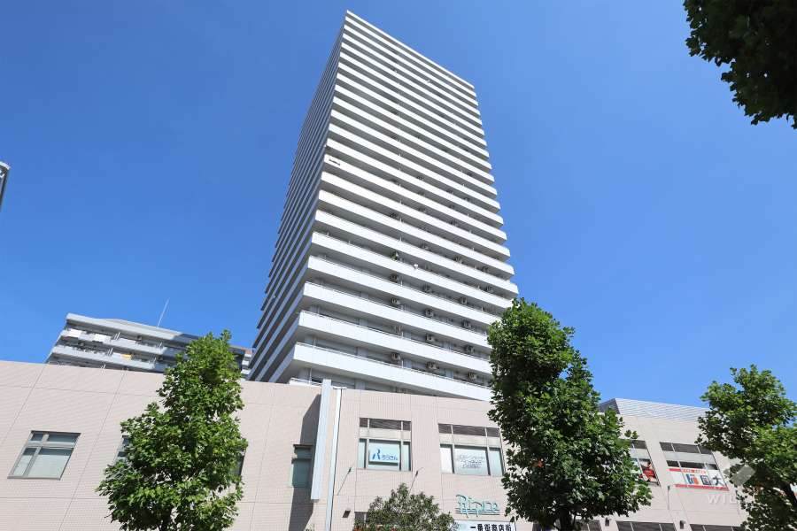 リプレ川口一番街1号棟の外観（南西側から）