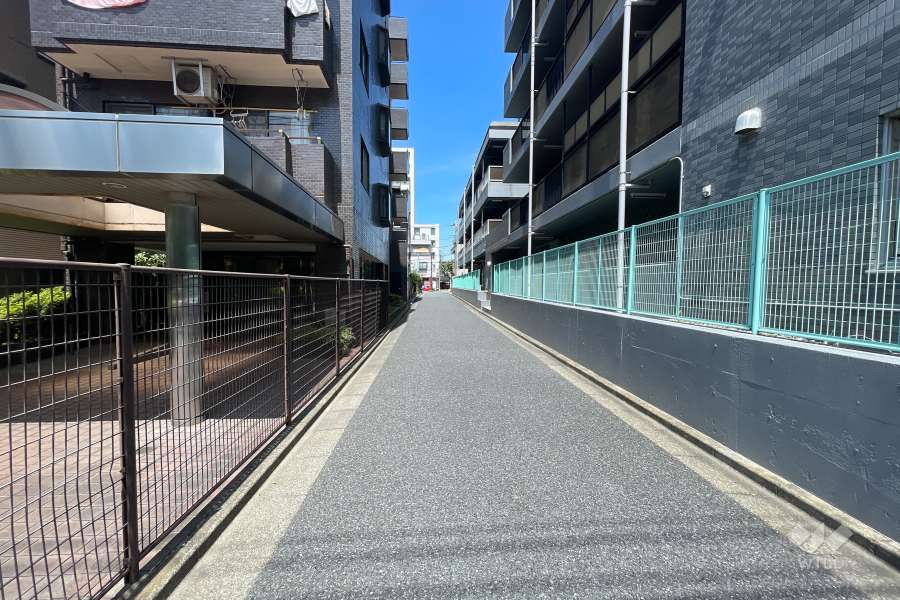 敷地の東側前面道路（南側から）