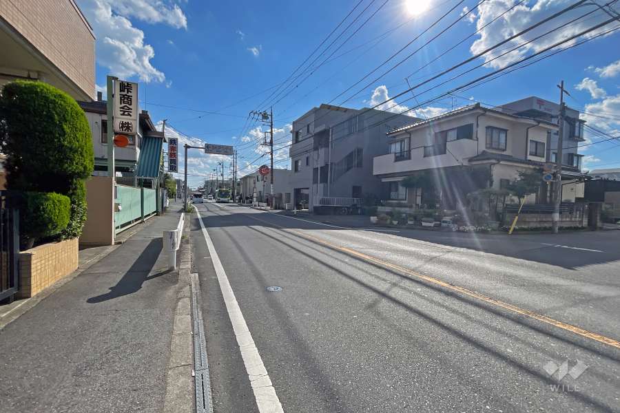 敷地の西側前面道路（北側から）