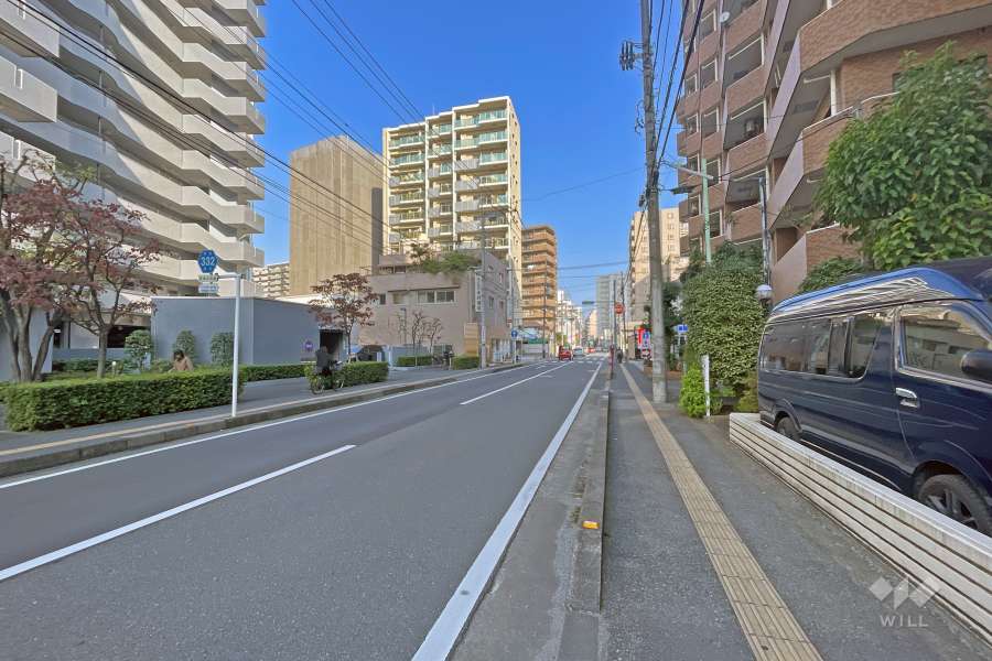 敷地の南側前面道路（東側から）