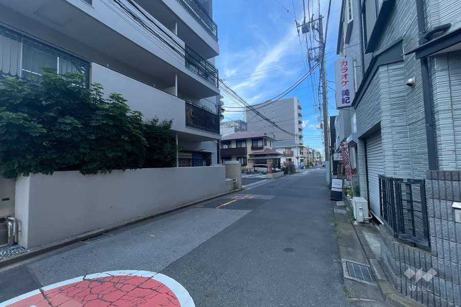 敷地の東側前面道路（南側から）
