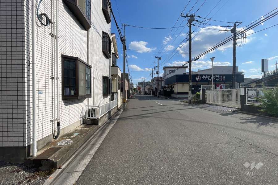 敷地の西側前面道路（北側から）
