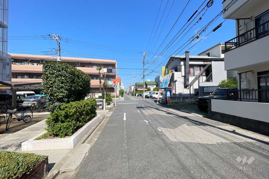 敷地の東側前面道路（南側から）