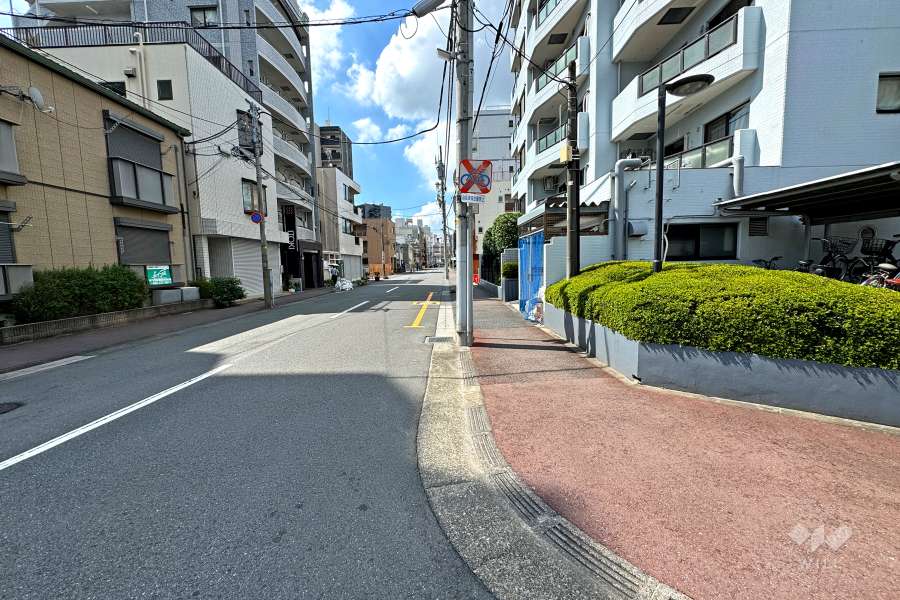 敷地の東側前面道路（北側から）