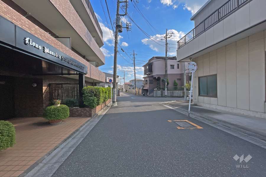 敷地の西側前面道路（北側から）