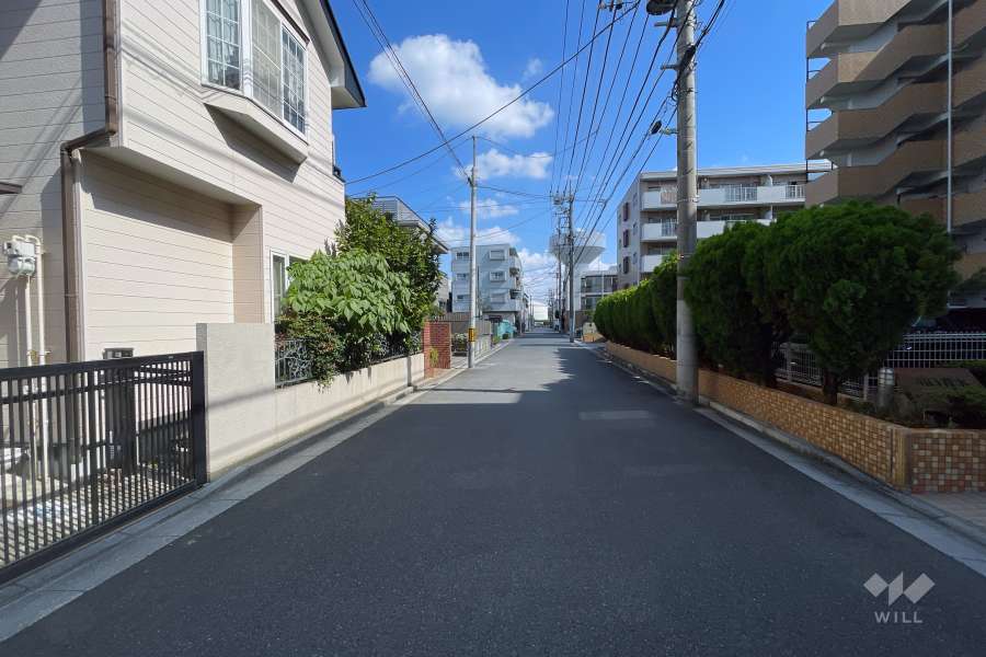 敷地の北側前面道路（西側から）