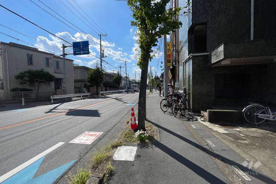 敷地の南側前面道路（東側から）