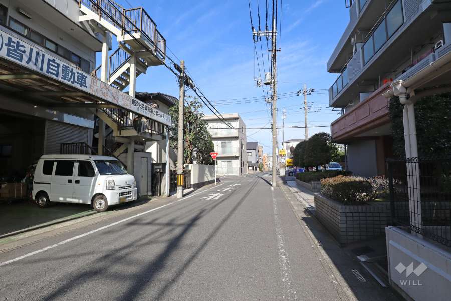 敷地西側の前面道路（南側から）