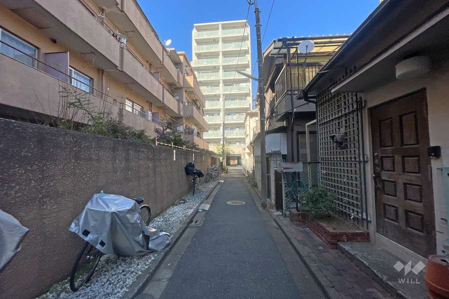 敷地東側の前面道路（南側から）