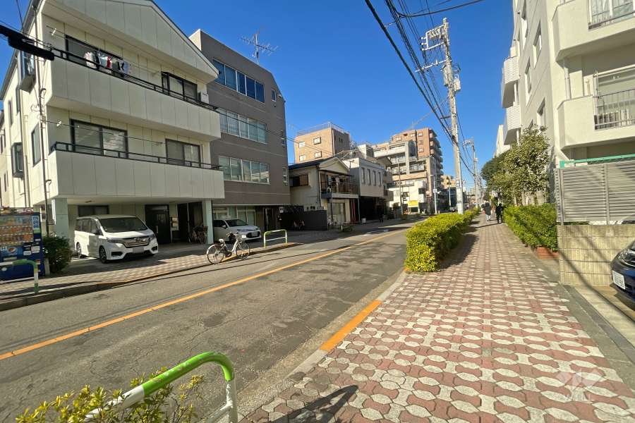 敷地西側の前面道路（南側から）