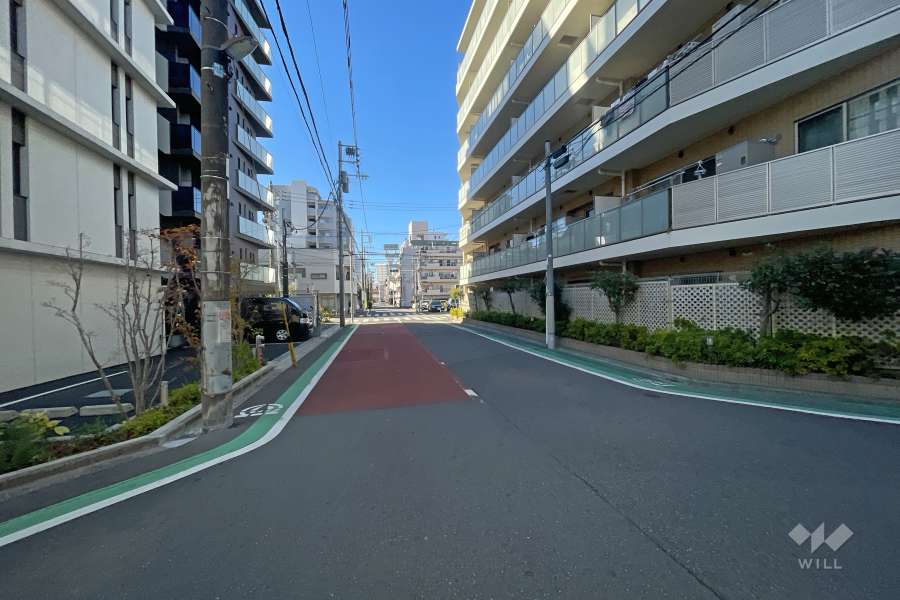 敷地西側の前面道路（東側から）