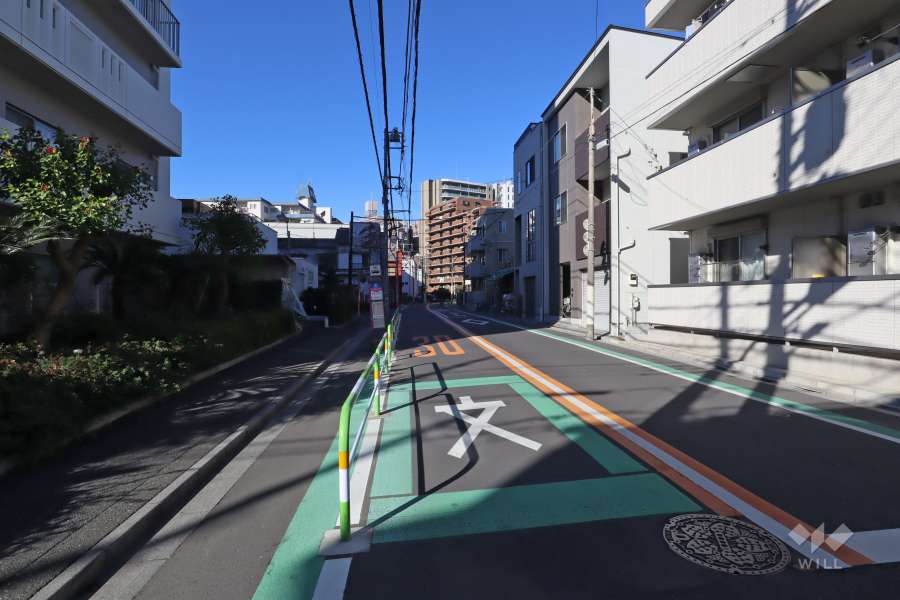 敷地北側の前面道路(東側から)