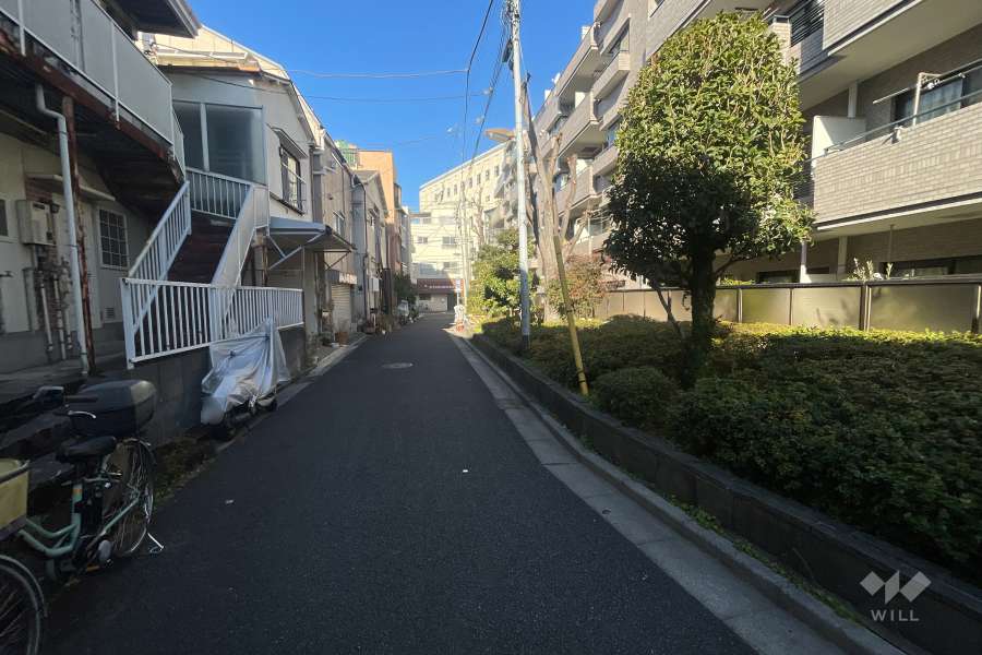 敷地の東側前面道路（南側から）