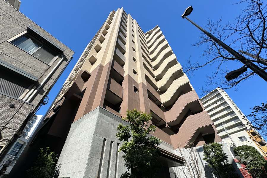 コスモ西日暮里ビューステージの外観（南東側から）