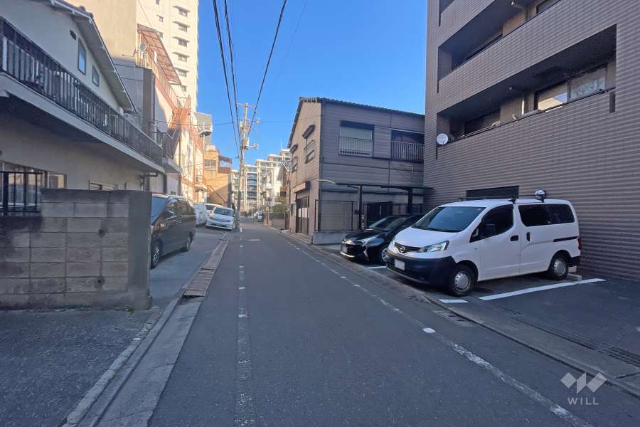 敷地の西側前面道路（南側から）