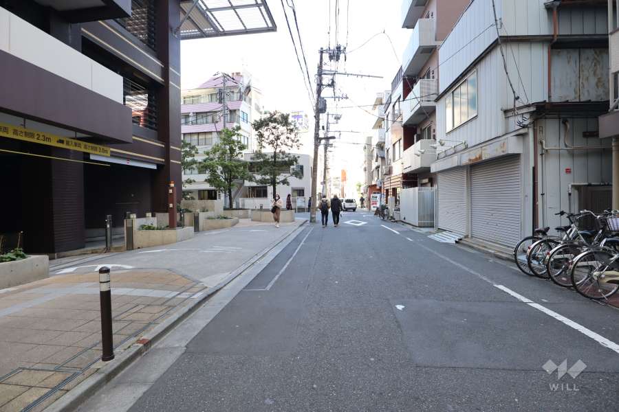 敷地北東側前面道路（南東側から）
