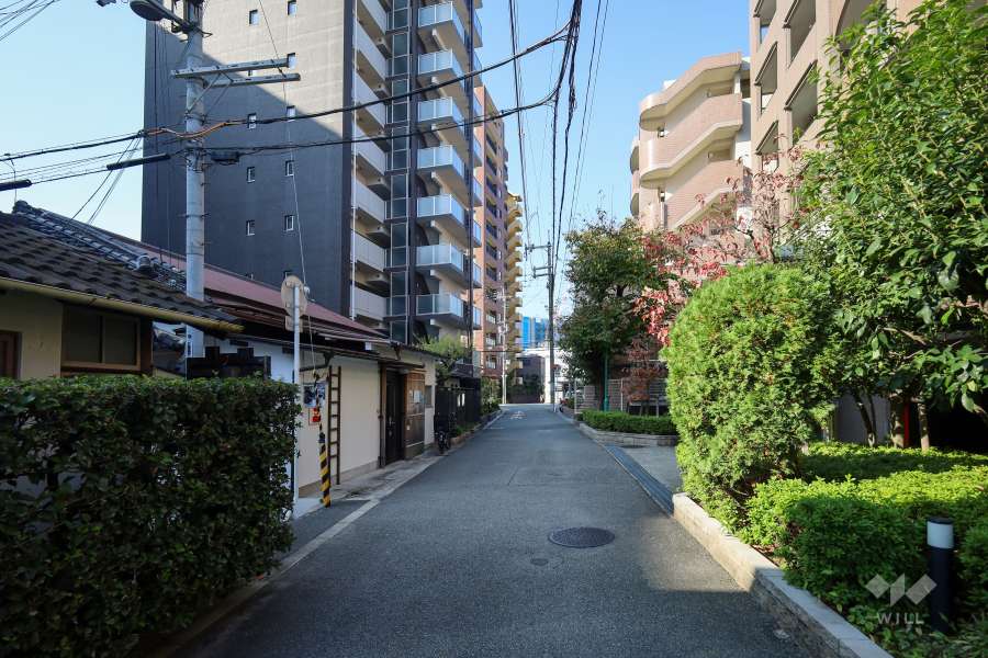 敷地南側の前面道路（東側から）