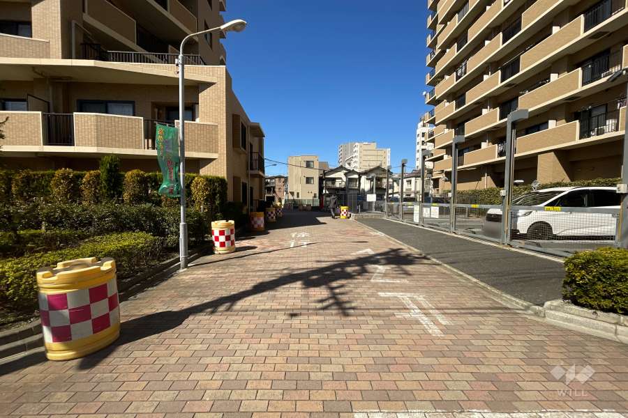 敷地の南側前面道路（東側から）