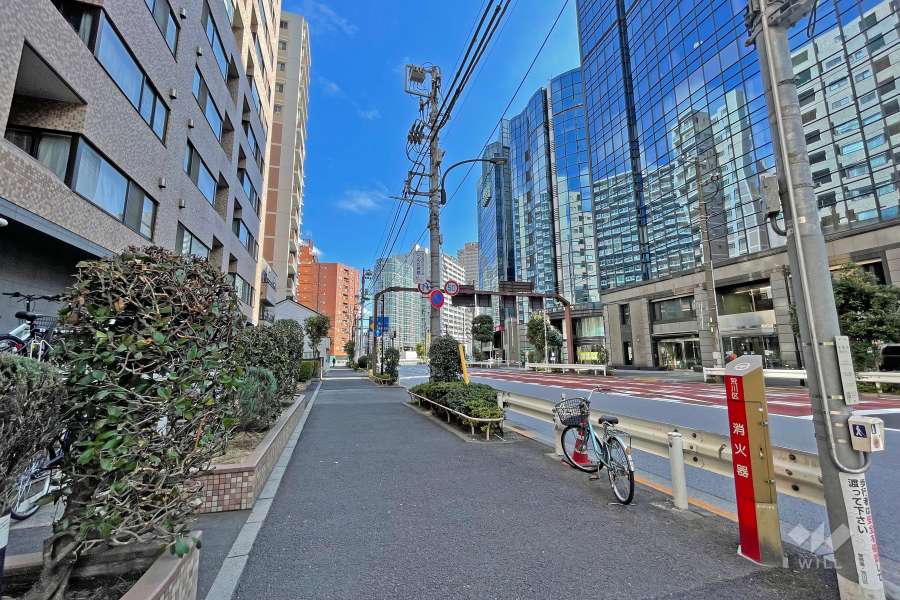 敷地南側前面道路（西側から）
