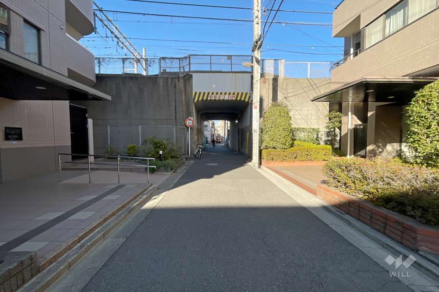 敷地西側の前面道路　