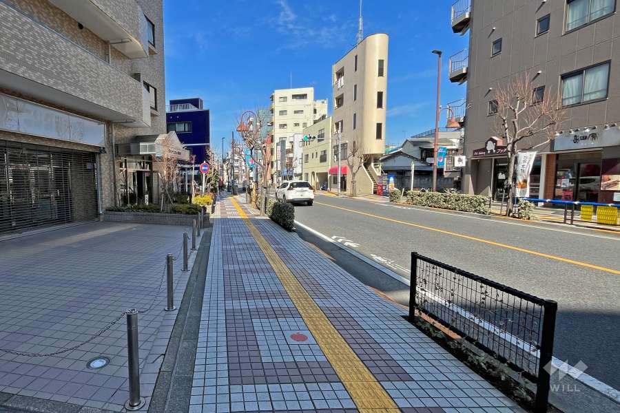 敷地東側の前面道路（南側から）
