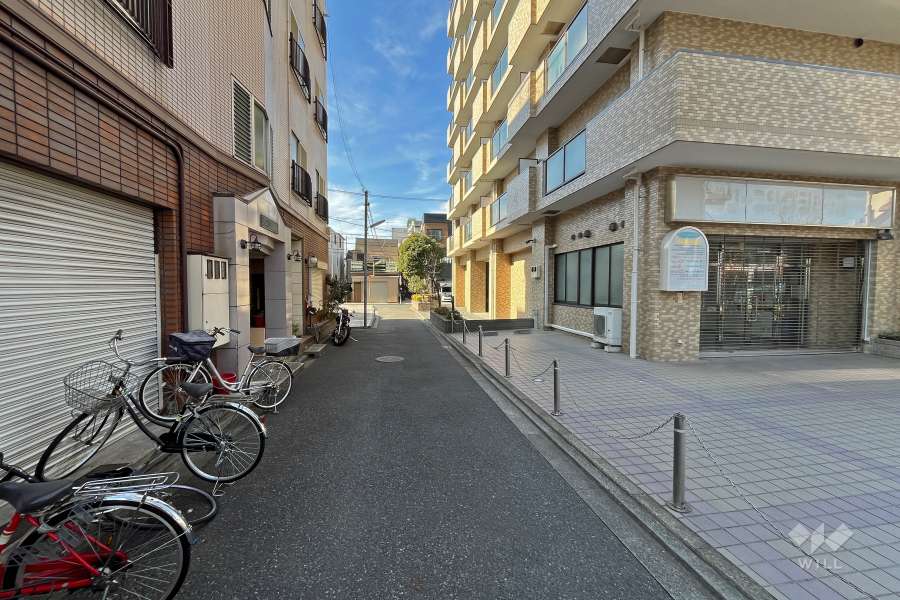 敷地南側の前面道路（東側から）