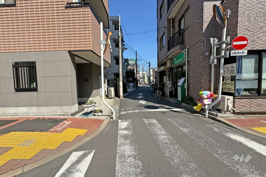 敷地西側の前面道路（南側から）