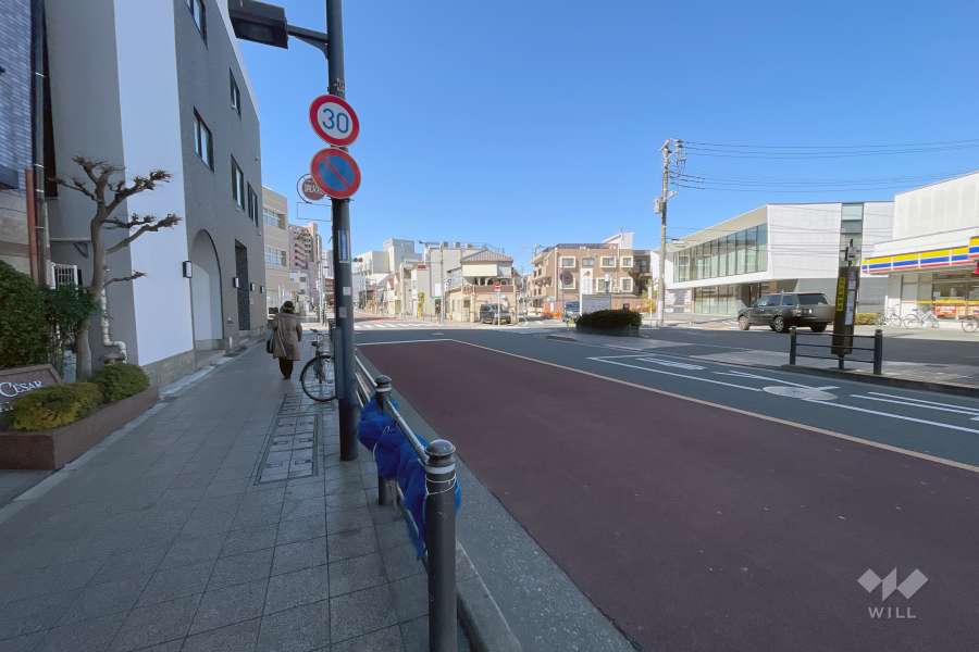 敷地の北側前面道路（東側から）