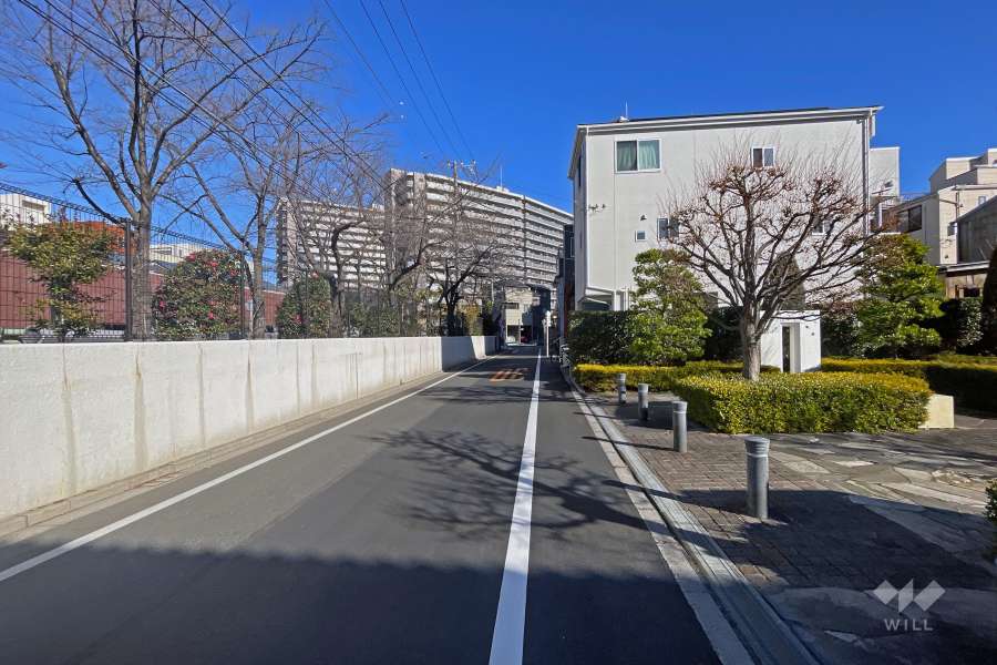 敷地の南側前面道路（東側から）