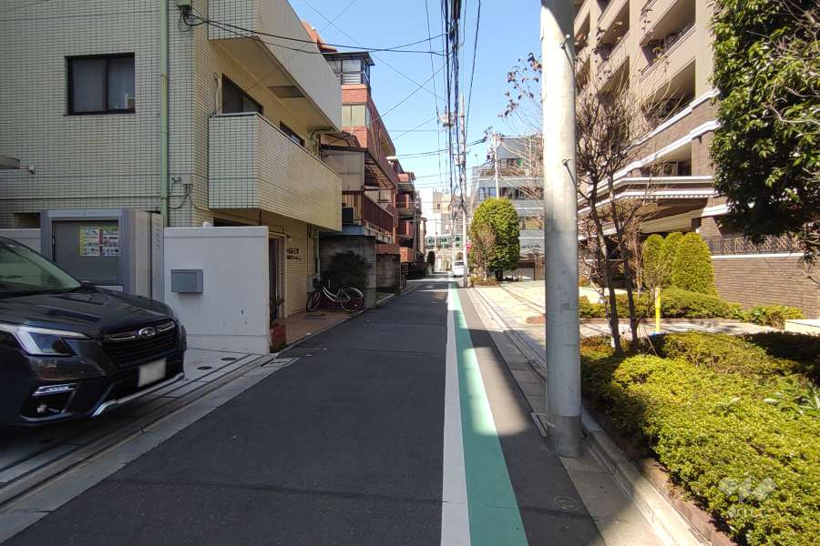 敷地の南側前面道路（東側から）