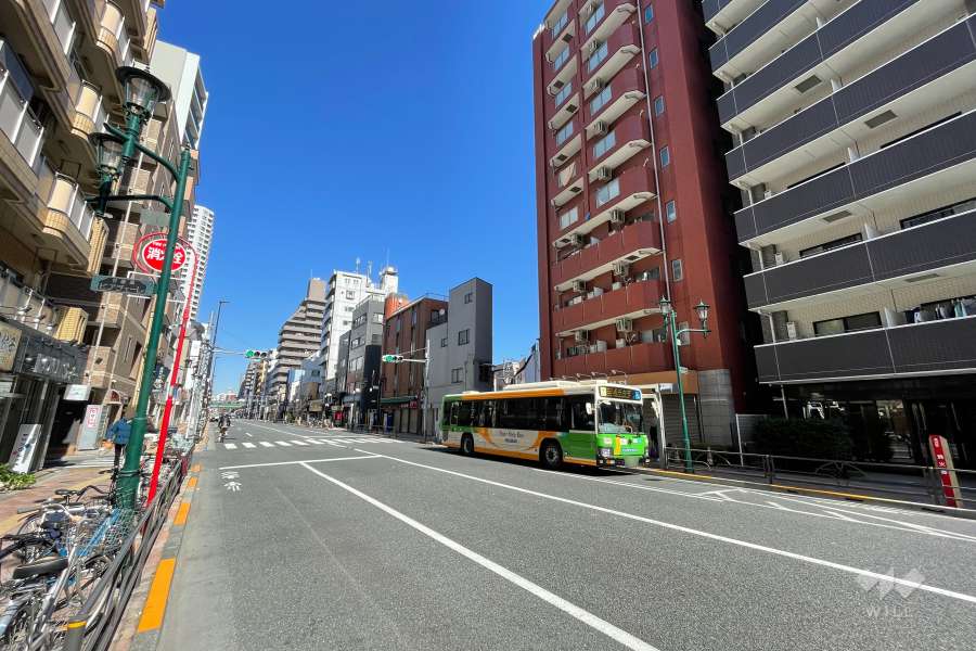 敷地西側の前面道路（南側から）