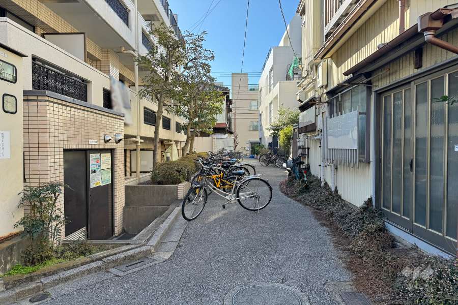敷地西側の前面道路