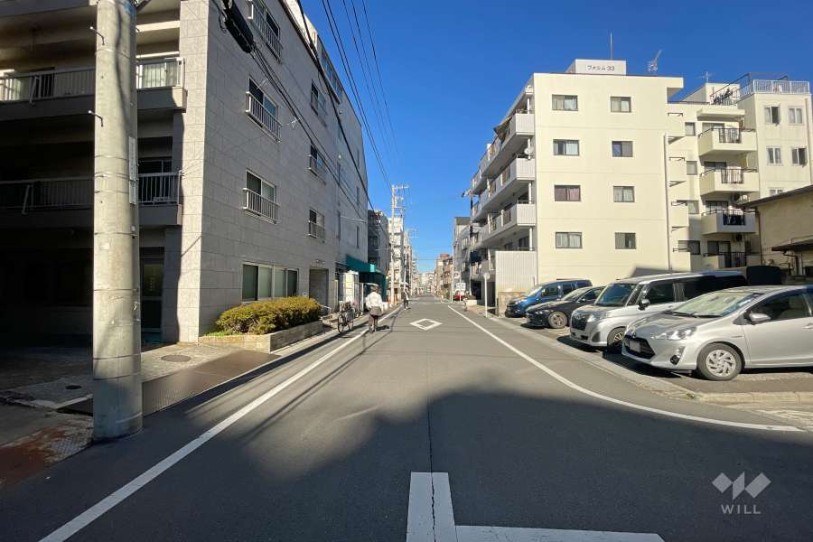 敷地東側の前面道路（南側から）