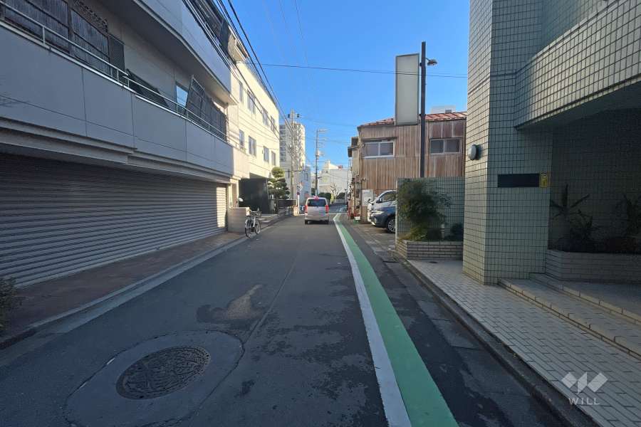 敷地北側の前面道路（西側から）