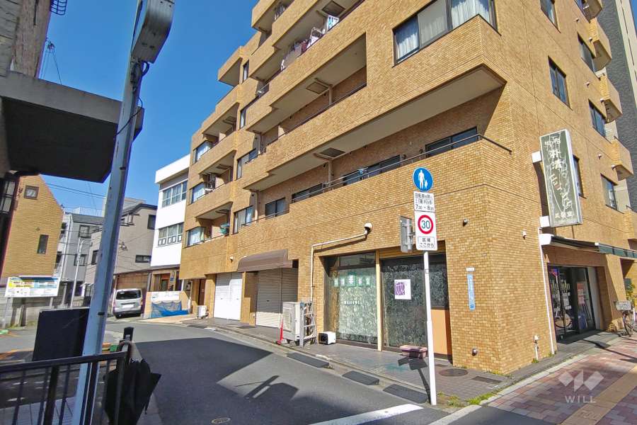 敷地の南側前面道路（南東側から）