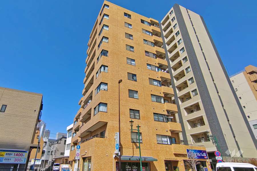 ライオンズマンション日暮里の外観（東側から）