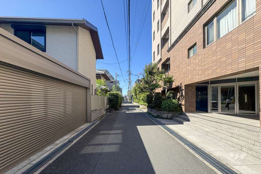 敷地東側の前面道路（北側から）