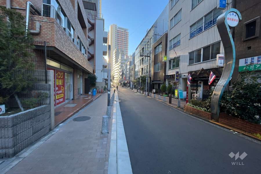 敷地南西側の前面道路　