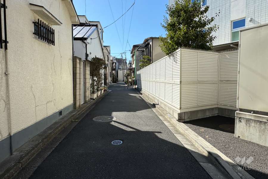 敷地の東側前面道路（北側から）