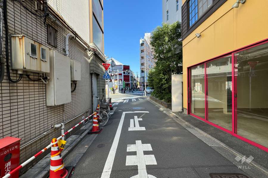 敷地の西側前面道路（南側から）
