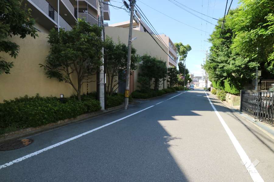 敷地西側の前面道路