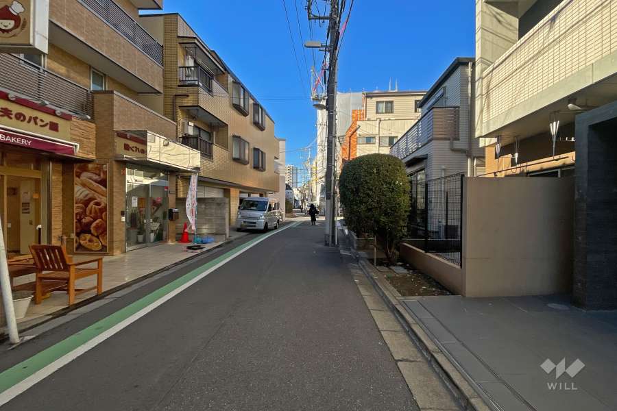 敷地南側の前面道路（東側から）