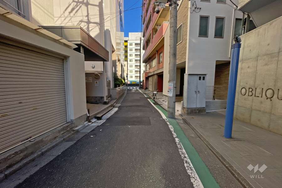 敷地東側の前面道路（南側から）