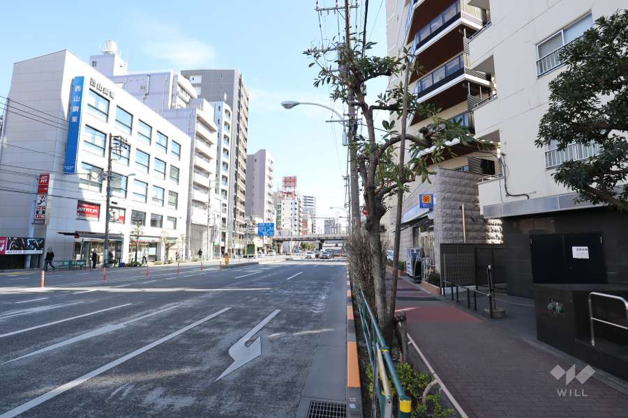 敷地北側の前面道路（西側から）