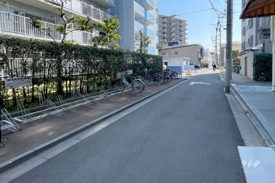 敷地西側の前面道路
